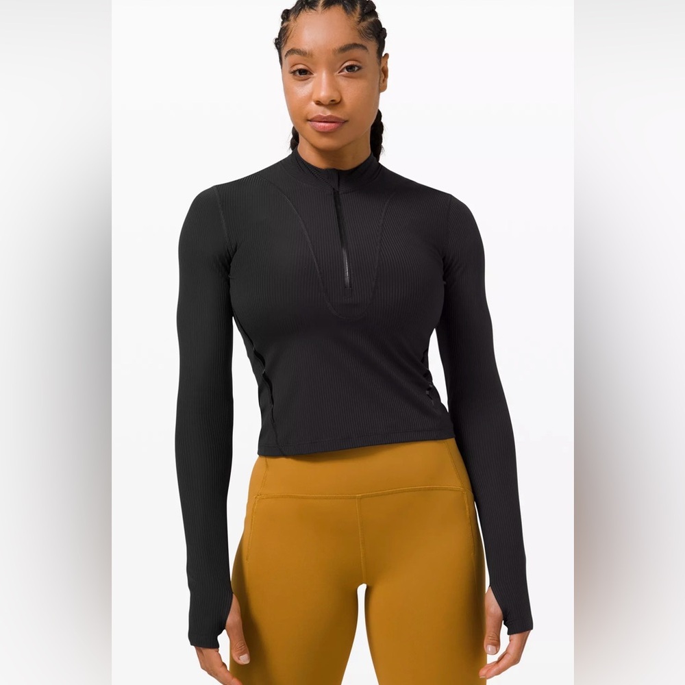 Lululemon Gloss Trim Run 1/2 Zip Long Sleeve
